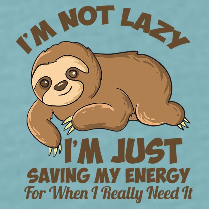 I'm Not Lazy I'm Just Saving My Energy Funny Sloth Saying  Sueded Cloud Jersey T-Shirt