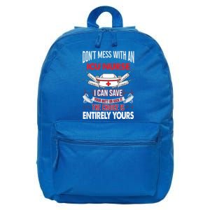 Icu Nurse Life Funny Critical Care Nursing Quote Gift 16 in Basic Backpack