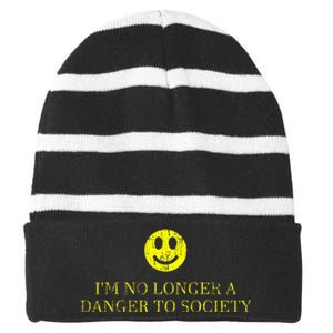 IM No Longer A Danger To Society Striped Beanie with Solid Band