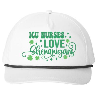 ICU Nurses Love Shenanigans St Patricks Day Irish Shamrock Snapback Five-Panel Rope Hat