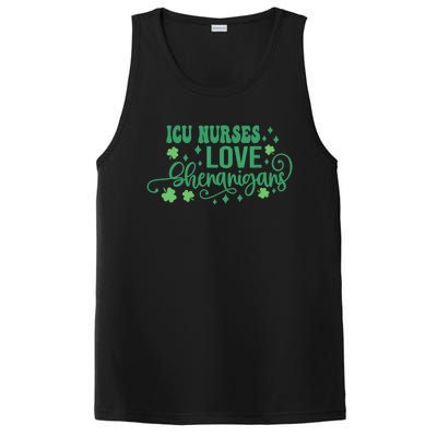 ICU Nurses Love Shenanigans St Patricks Day Irish Shamrock PosiCharge Competitor Tank