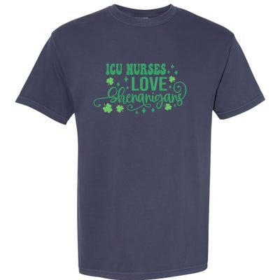 ICU Nurses Love Shenanigans St Patricks Day Irish Shamrock Garment-Dyed Heavyweight T-Shirt