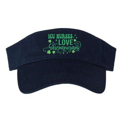 ICU Nurses Love Shenanigans St Patricks Day Irish Shamrock Valucap Bio-Washed Visor