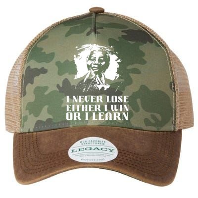 I Never Lose Either I Win Or I Learn Mandela's Motivational Legacy Tie Dye Trucker Hat
