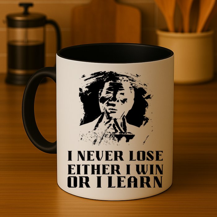 I Never Lose Either I Win Or I Learn Mandela's Motivational Mug