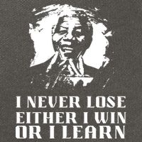 I Never Lose Either I Win Or I Learn Mandela's Motivational Cotton Canvas Backpack