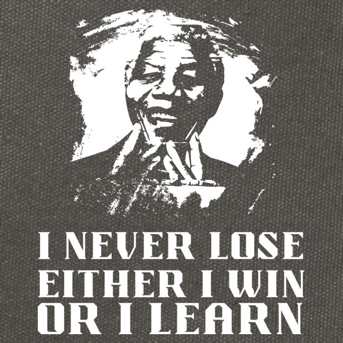 I Never Lose Either I Win Or I Learn Mandela's Motivational Cotton Canvas Backpack