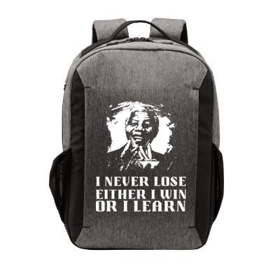 I Never Lose Either I Win Or I Learn Mandela's Motivational Vector Backpack