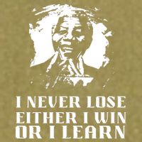 I Never Lose Either I Win Or I Learn Mandela's Motivational Garment-Dyed Women's Muscle Tee