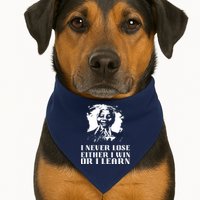 I Never Lose Either I Win Or I Learn Mandela's Motivational USA-Made Doggie Bandana