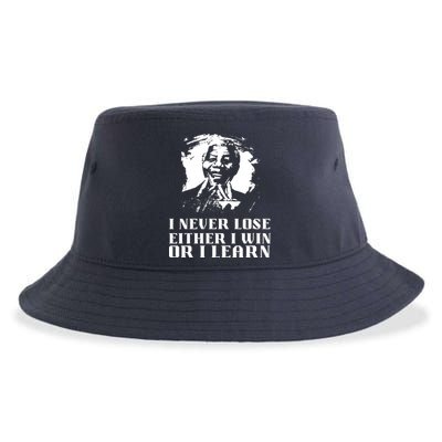 I Never Lose Either I Win Or I Learn Mandela's Motivational Sustainable Bucket Hat