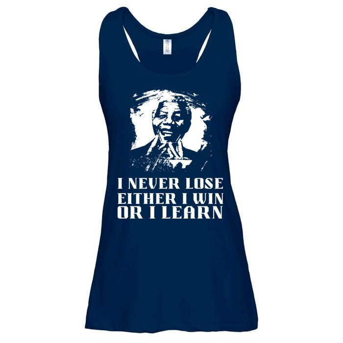 I Never Lose Either I Win Or I Learn Mandela's Motivational Ladies Essential Flowy Tank