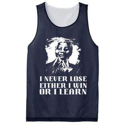 I Never Lose Either I Win Or I Learn Mandela's Motivational Mesh Reversible Basketball Jersey Tank