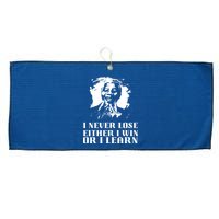 I Never Lose Either I Win Or I Learn Mandela's Motivational Large Microfiber Waffle Golf Towel