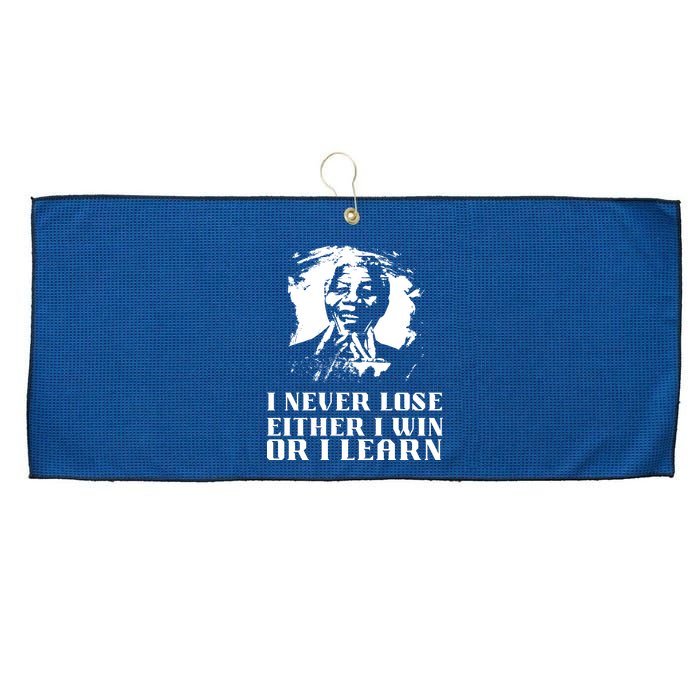 I Never Lose Either I Win Or I Learn Mandela's Motivational Large Microfiber Waffle Golf Towel