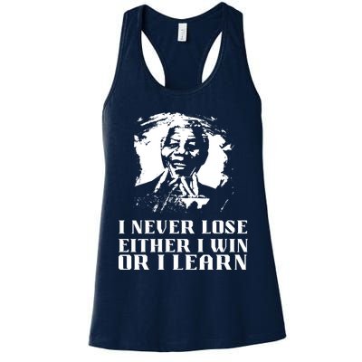 I Never Lose Either I Win Or I Learn Mandela's Motivational Womens Tank Top