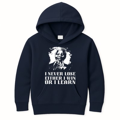 I Never Lose Either I Win Or I Learn Mandela's Motivational Kids Hoodie