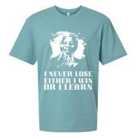 I Never Lose Either I Win Or I Learn Mandela's Motivational Sueded Cloud Jersey T-Shirt