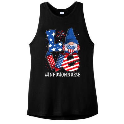 Infusion Nurse Love 4th Of July Gnome Usa Patriotic Great Gift Ladies PosiCharge Tri-Blend Wicking Tank