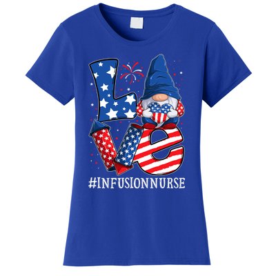 Infusion Nurse Love 4th Of July Gnome Usa Patriotic Great Gift Women's T-Shirt