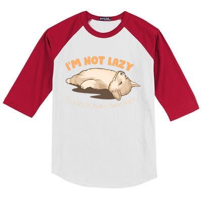 Im Not Lazy I'm Just On Saving Power Mode Kids Colorblock Raglan Jersey