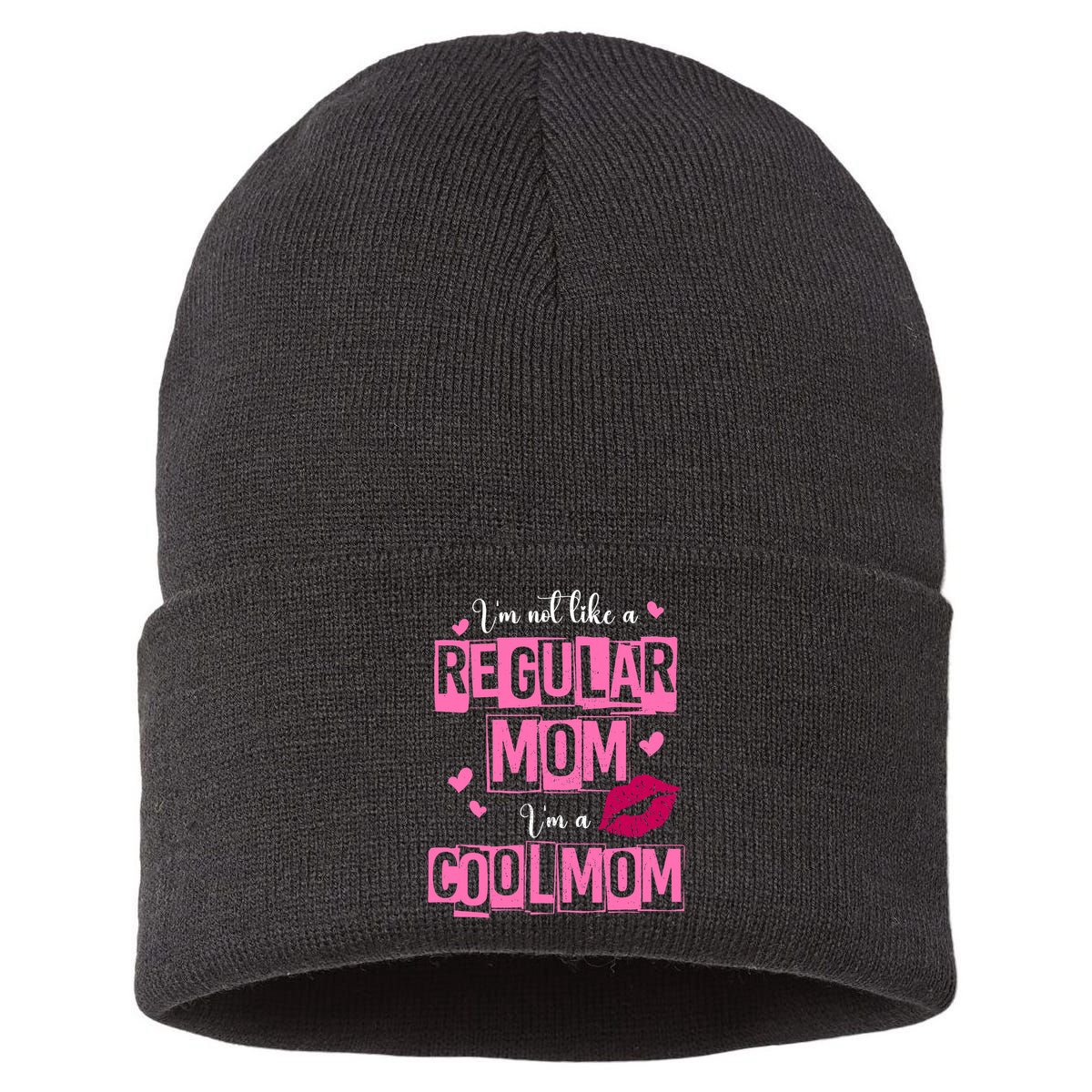 IM Not Like A Regular Mom Funny Mom Sustainable Knit Beanie
