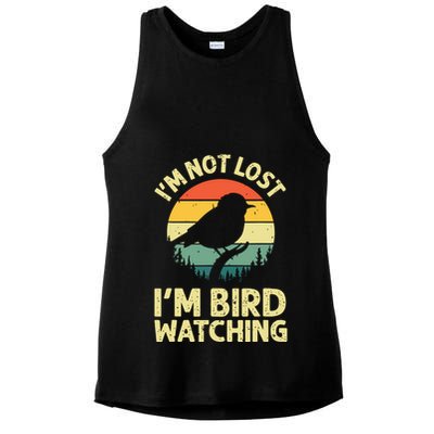 IM Not Lost IM Bird Wat Ching Bird Watcher Birder Ladies PosiCharge Tri-Blend Wicking Tank