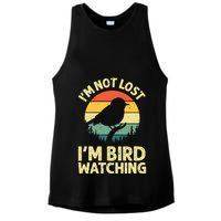 IM Not Lost IM Bird Wat Ching Bird Watcher Birder Ladies PosiCharge Tri-Blend Wicking Tank