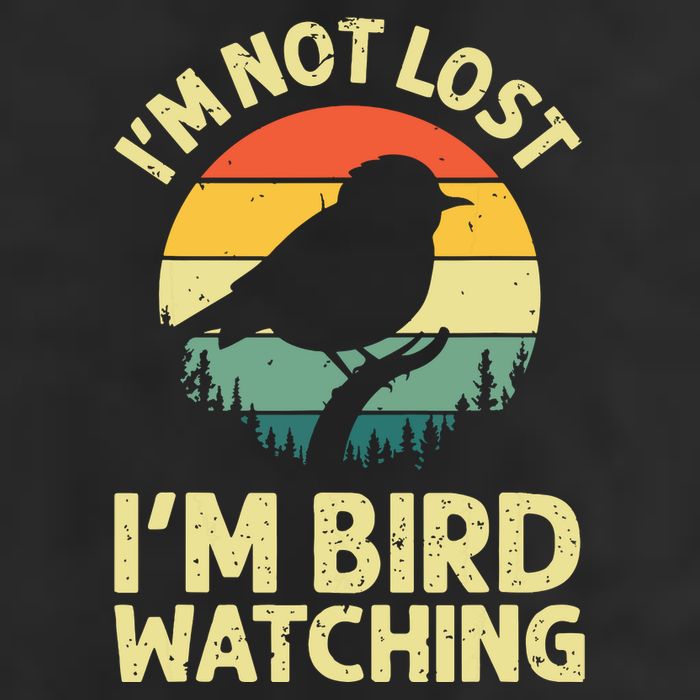 IM Not Lost IM Bird Wat Ching Bird Watcher Birder 7 Panel Mesh Trucker Snapback Hat