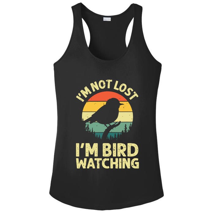IM Not Lost IM Bird Wat Ching Bird Watcher Birder Ladies PosiCharge Competitor Racerback Tank