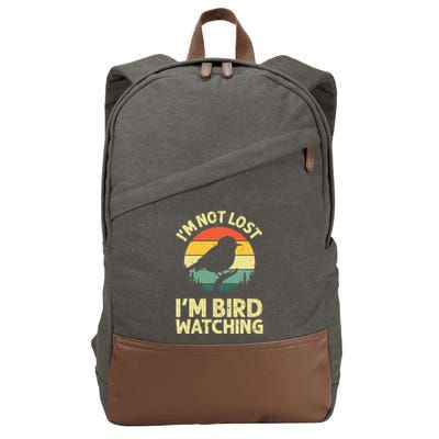 IM Not Lost IM Bird Wat Ching Bird Watcher Birder Cotton Canvas Backpack