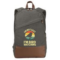 IM Not Lost IM Bird Wat Ching Bird Watcher Birder Cotton Canvas Backpack