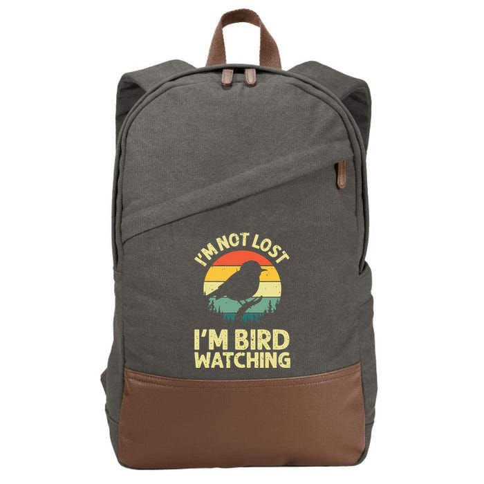 IM Not Lost IM Bird Wat Ching Bird Watcher Birder Cotton Canvas Backpack