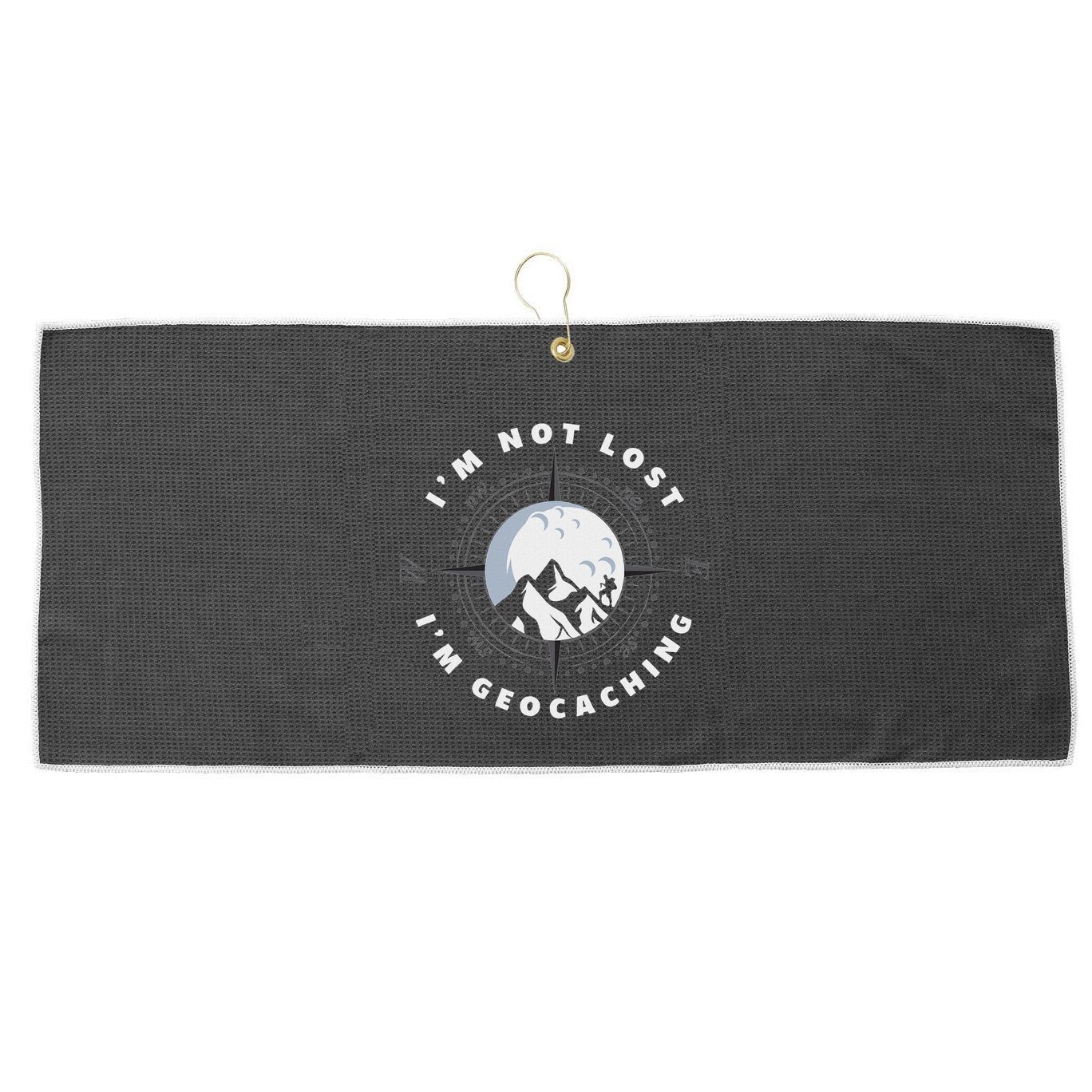 IM Not Lost IM Geocacher Funny Geocacher Geocache Large Microfiber Waffle Golf Towel