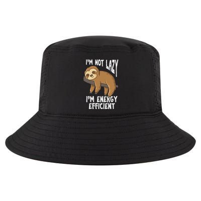 IM Not Lazy IM Energy Efficient Funny Sloths Cool Comfort Performance Bucket Hat