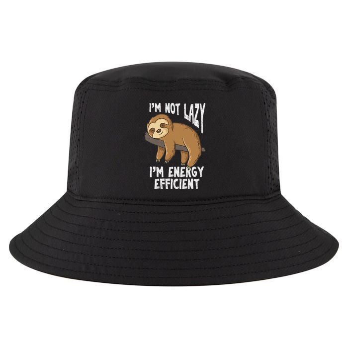 IM Not Lazy IM Energy Efficient Funny Sloths Cool Comfort Performance Bucket Hat