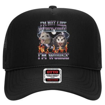 IM Not Like Other IM Worse Possum Funny High Crown Mesh Back Trucker Hat