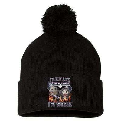 IM Not Like Other IM Worse Possum Funny Pom Pom 12in Knit Beanie