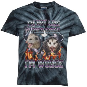 IM Not Like Other IM Worse Possum Funny Kids Tie-Dye T-Shirt