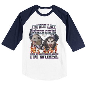 IM Not Like Other IM Worse Possum Funny Baseball Sleeve Shirt