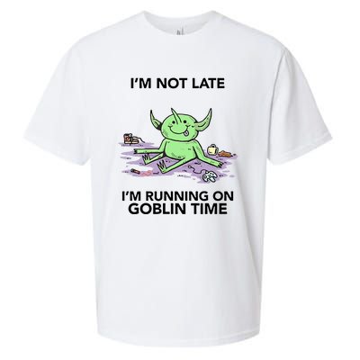 IM Not Late IM Running On Goblin Time Sueded Cloud Jersey T-Shirt