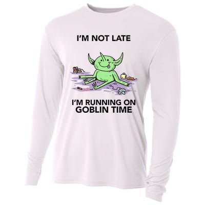 IM Not Late IM Running On Goblin Time Cooling Performance Long Sleeve Crew