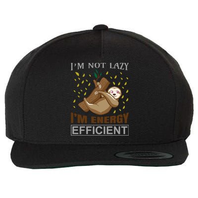 I'm Not Lazy I'm Energy Efficient Wool Snapback Cap