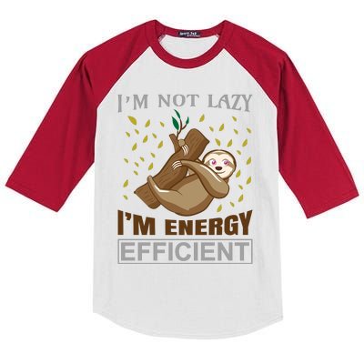 I'm Not Lazy I'm Energy Efficient Kids Colorblock Raglan Jersey