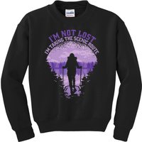 I'm Not Lost Mountaineering Hiker Nature Hiking Kids Sweatshirt