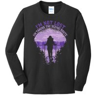 I'm Not Lost Mountaineering Hiker Nature Hiking Kids Long Sleeve Shirt