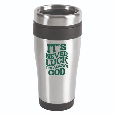 Its Never Luck Its Always God Retro Groovy 16oz Travel Tumbler