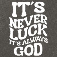 Its Never Luck Its Always God Retro Groovy Cotton Canvas Backpack