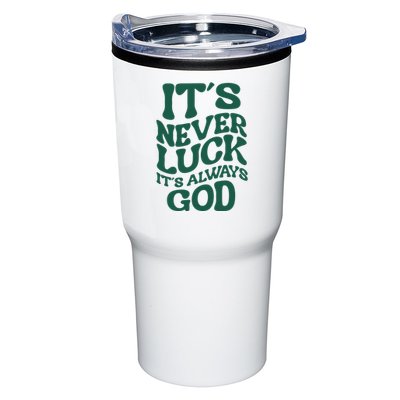 Its Never Luck Its Always God Retro Groovy Tumbler