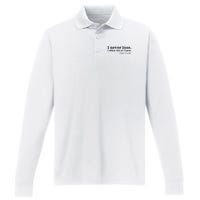 I Never Lose Nelson Mandela Performance Long Sleeve Polo